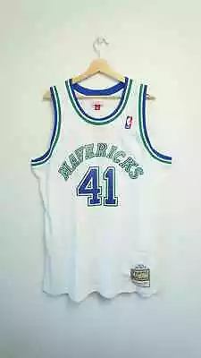 100% Authentic Dirk Nowitzki Dallas Mavericks White Swingman Jersey Throwback • $69.99