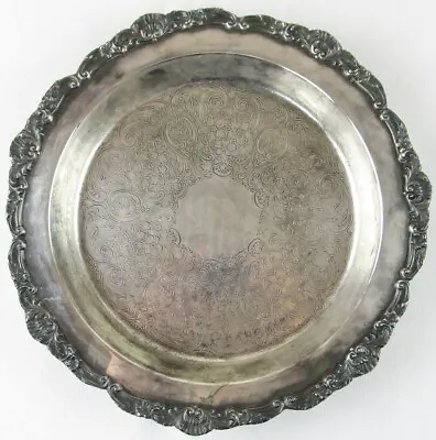 Vintage EPCA Bristol Silverplate By Poole 210 12-1/4  Ornate Footed Serving Tray • $22.74
