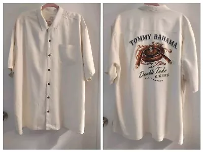 Tommy Bahama Hawaiian Shirt Mens XL Silk Embroidered Double Toke Cigars • $59