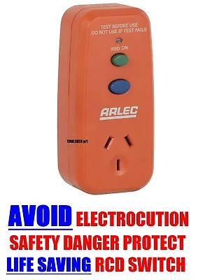 Arlec Rcd Safety Switch Plug Protect 240v Electrocution Ac Leak Power Supply Amp • $949.95