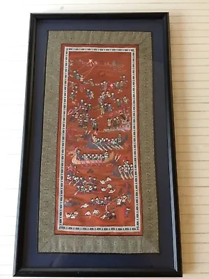 $299.99 • Buy Vintage Chinese Hand Stitch Embroidery On Silk 100 Children Playing, Framed
