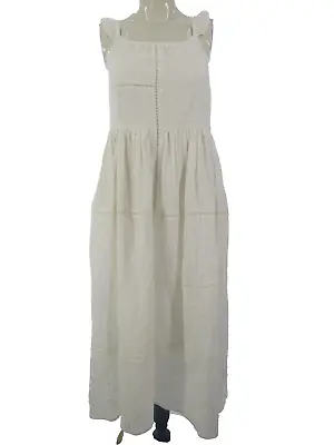 Marks And Spencer Girls Maxi Dress White Cotton Eyelet Embroidery BNWT Age 11 12 • £15.99