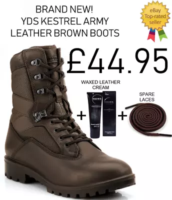 British Army Issue YDS ( Kestrel Leather ) & ( Falcon Suede ) Desert Brown Boots • $56.77