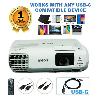 Epson PowerLite 99W Tri-LCD Projector - Professional Streaming Bundle USB-C • $188.70