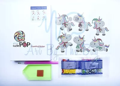 $16.95 • Buy Unicorn DIY 5D Diamond Painting Sticker Kit Fun Art Craft - Rainbow Cartoon