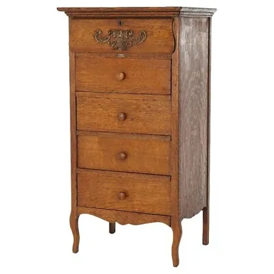 Antique Oak Edison Cylinder Five Drawer Cabinet Circa 1900 • $760