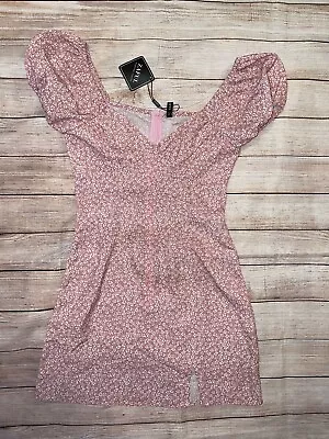 Womens Size 4 Pink Floral Mini Dress NWT Zaful • $14