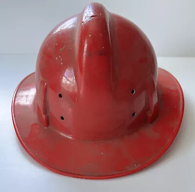 VTG MSA Top Guard Red Fireman Helmet 1970s Or 1960s Firefighter Memorabilia • $89.99