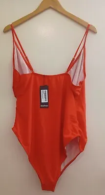 Boohoo Non-wired And Unpadded One Piece Red Maternity Swimsuit UK Size 16 • £11