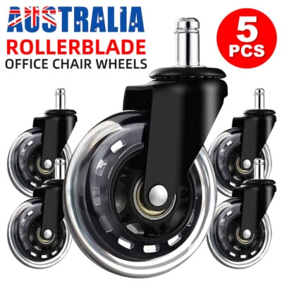 $21.45 • Buy 5 X Rollerblade Office Chair Caster Wheel 3  Swivel Ring Grip Floor Protector