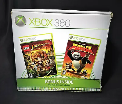 Xbox 360 Console 60 GB White 2 Bonus Games Kung Fu Panda/Indiana Jones • $197.12