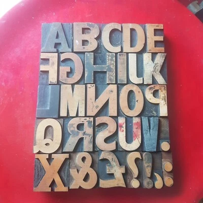 £5 • Buy WOODEN LETTERPRESS PRINTING BLOCKS TYPE 5cm High. Choose Your Letter.