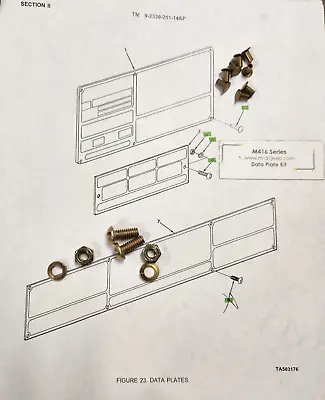 M416 M762 Trailer - Data Plates- Hardware Kit • $10