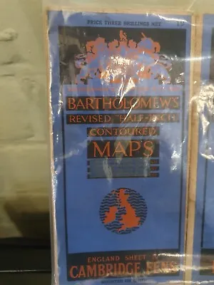 Vintage Bartholemews Maps Cambridge Fens & Norfolk • £10