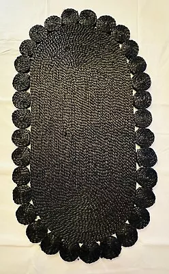 Doormat Jute OVAL Rug Reversible Hand Braided • £9.60