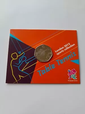 2012 London Olympic TABLE TENNIS 50p Coin Certified Uncirculated In Sealed Card • £7.45