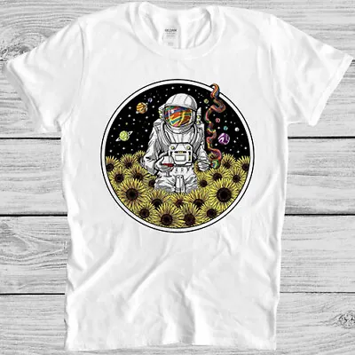 Psychedelic Astronaut Sunflowers Vintage Cool Gift Tee T Shirt 492 • £6.35