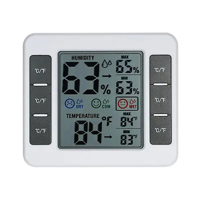 LCD Digital Indoor  Hygrometer Humidity Meter Weather Station Z8M7 • £10.52