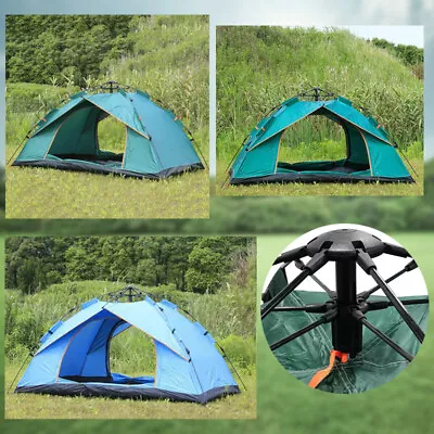 Outdoor Waterproof Automatic Camping Tent 2-4 Man Large Instant Pop Up Tent UK • £24.55