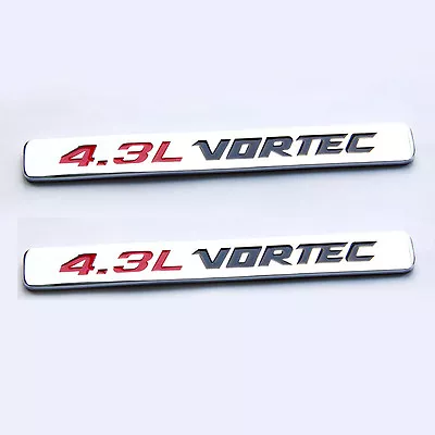 2x Chrome 4.3L VORTEC Emblems HOOD Engine Badge Silverado Z71 GMC Sierra YU • $21.23