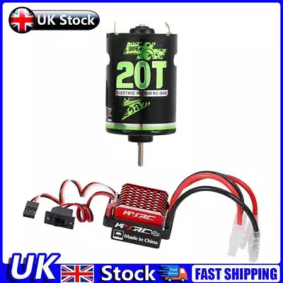 Waterproof F540 Brushed Motor 20T + 60A Brushed ESC For 1/10 RC Crawler Car UK • £16.89