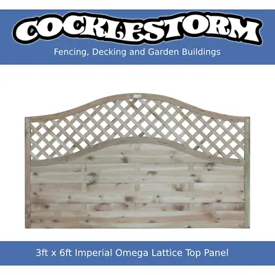 3ft High X 6ft Wide Timber Euro Omega Lattice Top Garden Fence Panel • £57.60