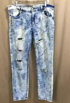 V.I.P. Jeans Acid Wash Distressed High Rise Straight Leg Jeans Size 13/14 • $11.90