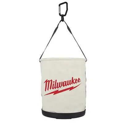 Milwaukee Bucket Tool Bag 1-Pocket+Ceiling Mountable+Collapsible+Canvas White • $60.50