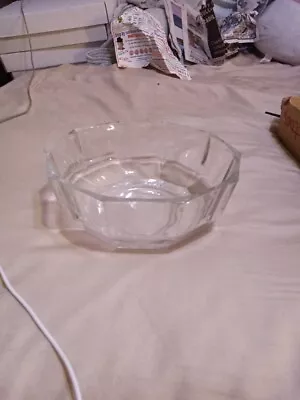 Vintage Crystal Clear Glass 10-Paneled Serving Salad Bowl - Signed Italy - 9” • $16.76