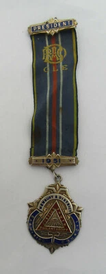 £25 • Buy RAOB Buffalo Newbury Chapter Silver & Enamel President Medal, Birmingham 1952