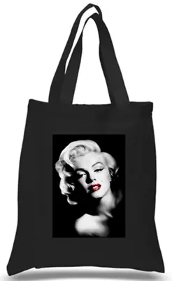 Shopper Tote Bag Cotton Black Cool Icon Stars Marilyn Monroe Ideal Gift Present • £7.99