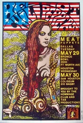 $750 • Buy RED HOT CHILI PEPPERS 1990 DALLAS HOUSTON Concert Poster Frank KOZIK Signed
