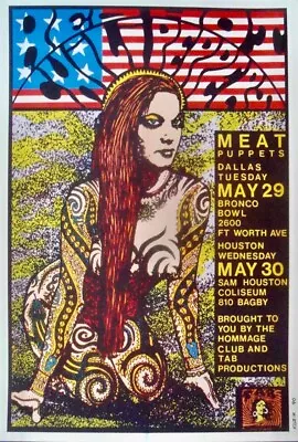 RED HOT CHILI PEPPERS 1990 DALLAS HOUSTON Concert Poster Frank KOZIK Signed • $750