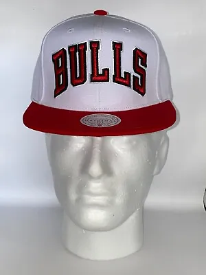 Mitchell & Ness Chicago Bulls Core Basic Script White/Red Adjustable Snapback • $29.99