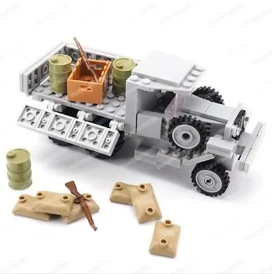 Logistics Military GAZ Truck Building Block Moc WW2 Figures Soviet Army • $80.65