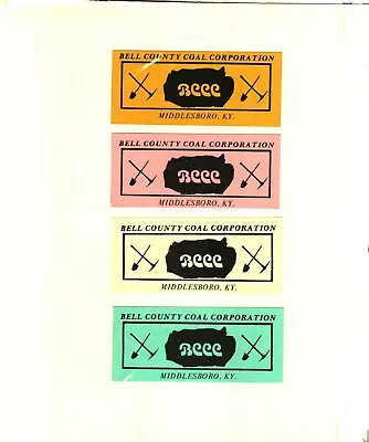 Nice Lot Of 4 Different Bell County Coal Co. Coal Mining Stickers # 86 • $4.99
