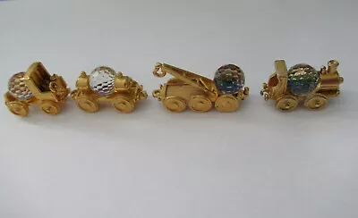 Fireball Crystal Miniature 4-piece Gold Color Train Set  * Free Shipping • $29.50