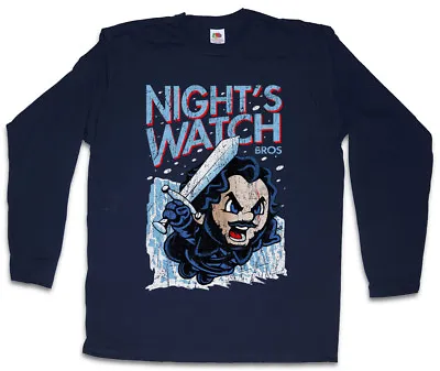Night's Bros Men Long Sleeve T-Shirt Watch Jon Of The Snow Fun Sword Ice Thrones • £28.74