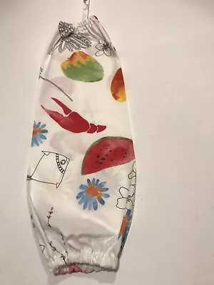 Carrier Bag Holder Made With Retro Ikea Fruit Birds Lightweight Cotton Fabric • £4.99