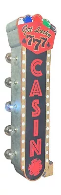 Casino Vintage Style Sign LED Marquee Flashing Bulbs Vegas Game Room Sign • $72.99