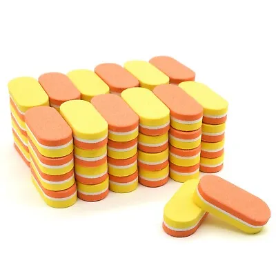 50pc Nail Buffer Block Mini Buffers Orange Yellow Nail Sanding Blocks 100/180 • $11.85