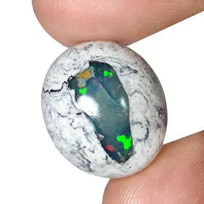 MEXICAN FIRE OPAL 08.95 Cts 100% Natural Cabochon Play Of Color Gemstone MO27 • £17.16