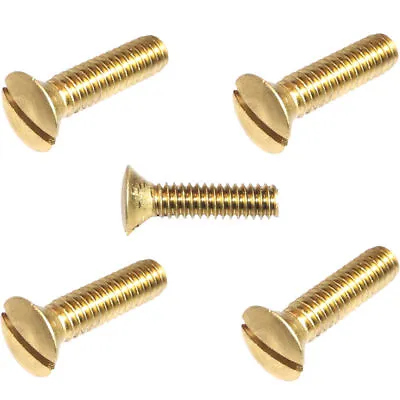 1/4-20 X 1/2  Solid Brass Oval Head Machine Screws Slotted Drive Quantity 25 • $12.95