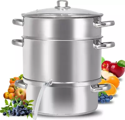 11 Qt Steamer Jucicer Stainless Steel Canner Cookware For Food Vegetables Fruit • $137.99