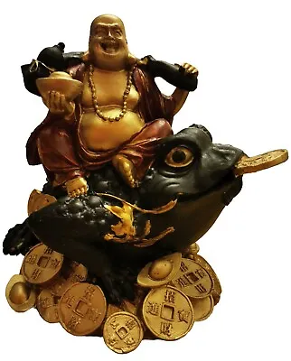 Laughing Buddha Statue On Wealth Toad • £15