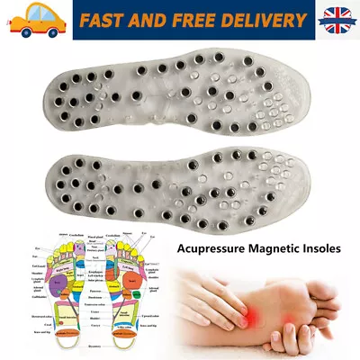 New Magnetic Massage Insoles Comfortable Acupressure Therapy Pain Relieving Pads • £9.45