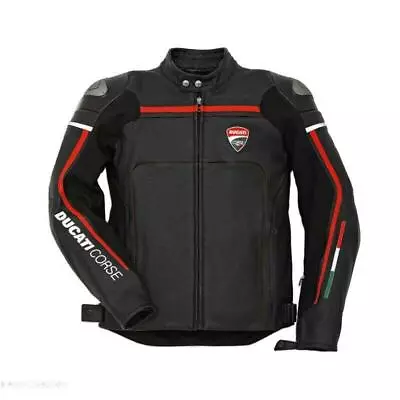 New Ducati Men's Motorcycle/Motorbike Leather Jacket Full Protection In All Size • $175