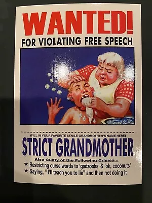 2023 Wacky Packages Old School Series 11 {OS11} Wanted  STRICT GRANDMOTHER  #8 • $5