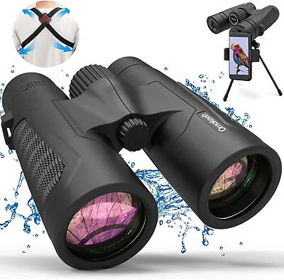 $16.99 • Buy 10x42 Professional Zoom Waterproof Binoculars With BAK4 Roof Prism Harness Strap