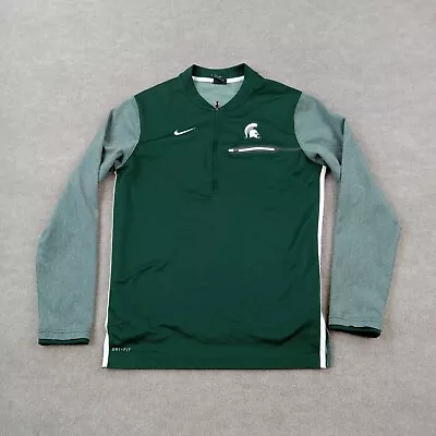 Michigan State Spartans Sweatshirt Mens Small Green Long Sleeve Pocket Nike • $23.99